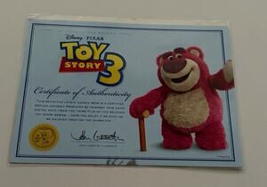 Toy Story Thinkway Certificate of Authenticity (Lots-O-Huggins’ Bear 2010)